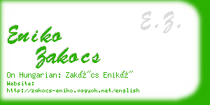 eniko zakocs business card